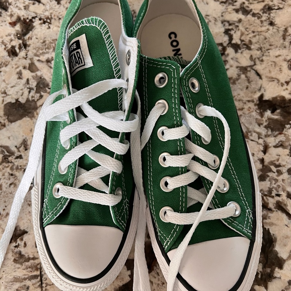 Converse Classic Green and White Sneakers